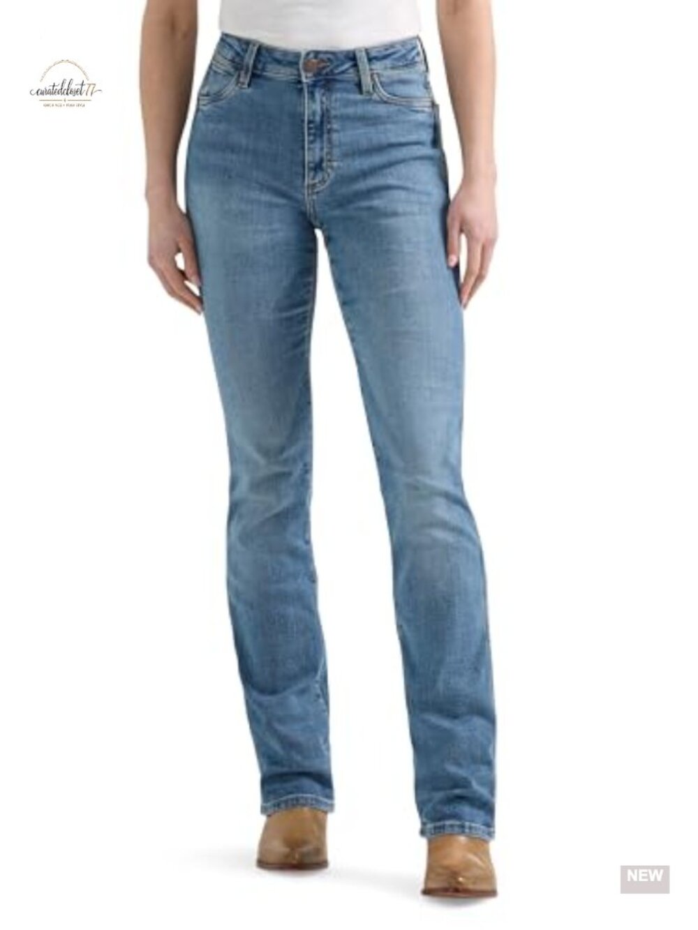 Wrangler Retro High Rise Bootcut Jeans Stretch Denim Western 5 Pocket